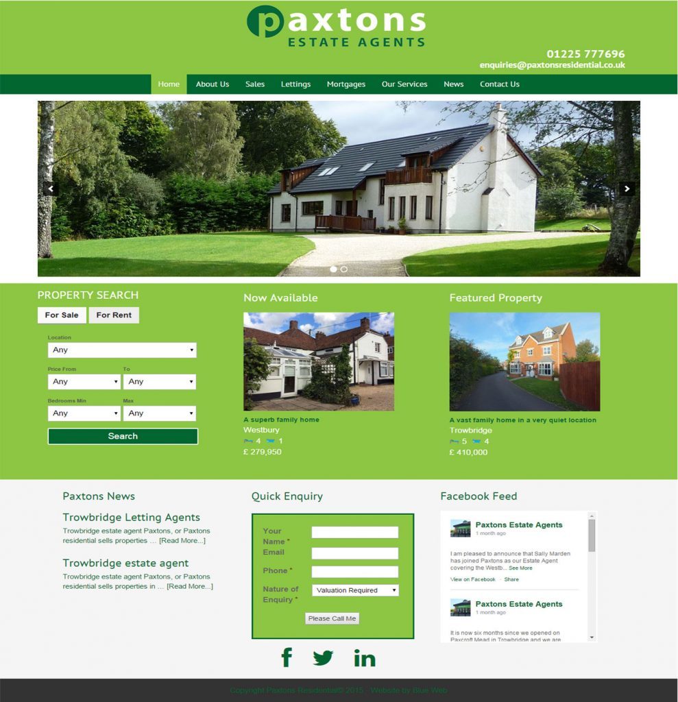 Estate Agents Trowbridge website design